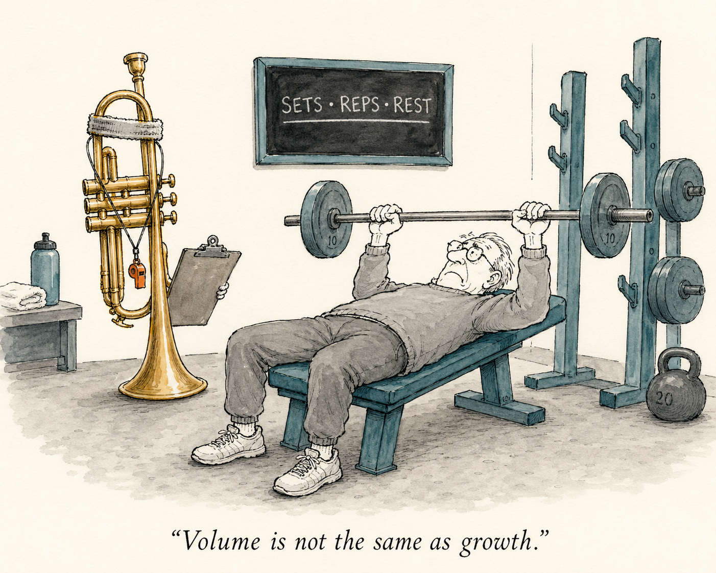 Trumpet Endurance Like the Gym: Sets, Reps, and Why Volume Backfires